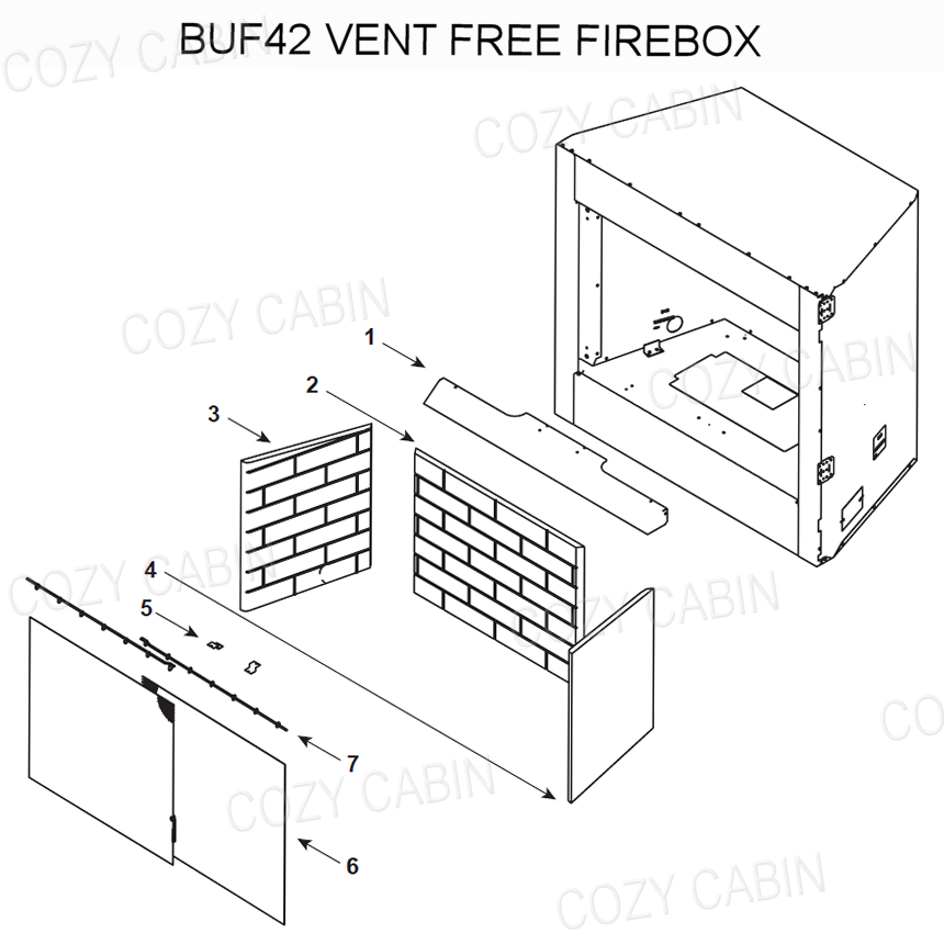 Monessen 42" Exacta Vent Free Circulating Gas Firebox (BUF42)  #BUF42